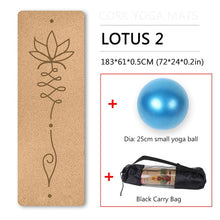 Load image into Gallery viewer, 70in Yoga mat Fitness Natural Cork mats Pilates Sport mat Balance Training mat Gym with Position Line Ant-Slip exercise yoga mat