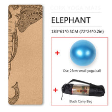 Load image into Gallery viewer, 70in Yoga mat Fitness Natural Cork mats Pilates Sport mat Balance Training mat Gym with Position Line Ant-Slip exercise yoga mat