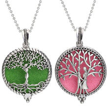 Load image into Gallery viewer, Aromatherapy Necklace Tree of Life Diffuser Jewelry Vintage Open Locket Pendant Essential Oil Perfume Aroma Diffuser Necklace