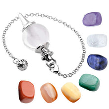 Load image into Gallery viewer, Set of 7 Chakras Crystal Healing Tumbled Pendulum Natural Stones And Minerals 15mm-25mm Crystals Decoration Figurine With Box