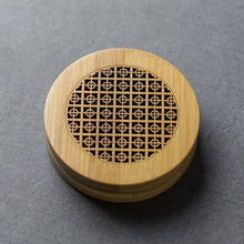 Load image into Gallery viewer, Bamboo Round Zen Incenso Burners Sandal Incense Holder Round sandalwood Censer Classical Hollow Incense Lore Living Room Decor