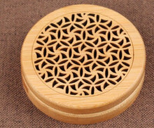 Load image into Gallery viewer, Bamboo Round Zen Incenso Burners Sandal Incense Holder Round sandalwood Censer Classical Hollow Incense Lore Living Room Decor