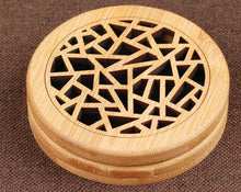 Load image into Gallery viewer, Bamboo Round Zen Incenso Burners Sandal Incense Holder Round sandalwood Censer Classical Hollow Incense Lore Living Room Decor