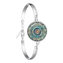 Load image into Gallery viewer, Charm Mandala Art Picture Bracelet Henna Yoga Om Symbol Zen Buddhism Glass Cabochon Chain Bangle Jewellery For Women Men Gift
