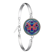 Load image into Gallery viewer, Charm Mandala Art Picture Bracelet Henna Yoga Om Symbol Zen Buddhism Glass Cabochon Chain Bangle Jewellery For Women Men Gift

