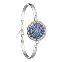 Load image into Gallery viewer, Charm Mandala Art Picture Bracelet Henna Yoga Om Symbol Zen Buddhism Glass Cabochon Chain Bangle Jewellery For Women Men Gift
