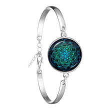 Load image into Gallery viewer, Charm Mandala Art Picture Bracelet Henna Yoga Om Symbol Zen Buddhism Glass Cabochon Chain Bangle Jewellery For Women Men Gift
