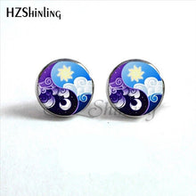 Load image into Gallery viewer, NES-00100  Yin Yang  Earrings Ying Yang  Ear Stud Magic Sign Zen Earrings Glass Cabochon Earrings HZ4

