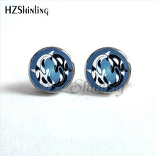 Load image into Gallery viewer, NES-00100  Yin Yang  Earrings Ying Yang  Ear Stud Magic Sign Zen Earrings Glass Cabochon Earrings HZ4
