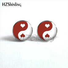 Load image into Gallery viewer, NES-00100  Yin Yang  Earrings Ying Yang  Ear Stud Magic Sign Zen Earrings Glass Cabochon Earrings HZ4
