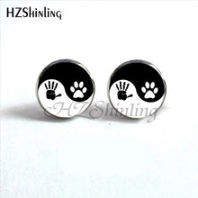 Load image into Gallery viewer, NES-00100  Yin Yang  Earrings Ying Yang  Ear Stud Magic Sign Zen Earrings Glass Cabochon Earrings HZ4
