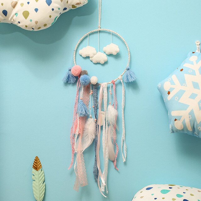 Hot color clouds dream net pendant INS style girls heart send friend new creative lighting gifts pendant dreamcatcher with light
