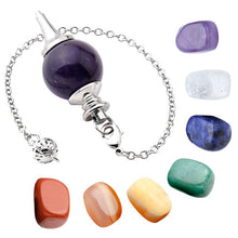 Load image into Gallery viewer, Set of 7 Chakras Crystal Healing Tumbled Pendulum Natural Stones And Minerals 15mm-25mm Crystals Decoration Figurine With Box
