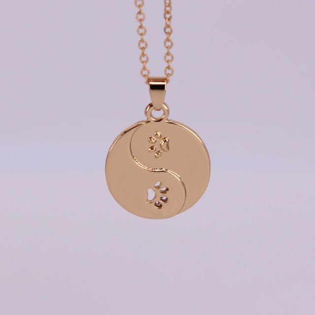 hzew Bagua map dog and cat paw claw pendant necklace